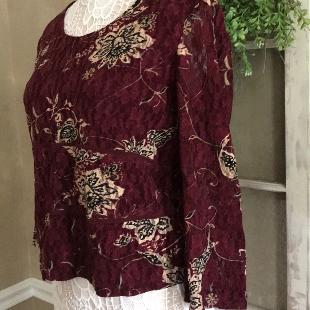 Alfani floral lace top size L NWT